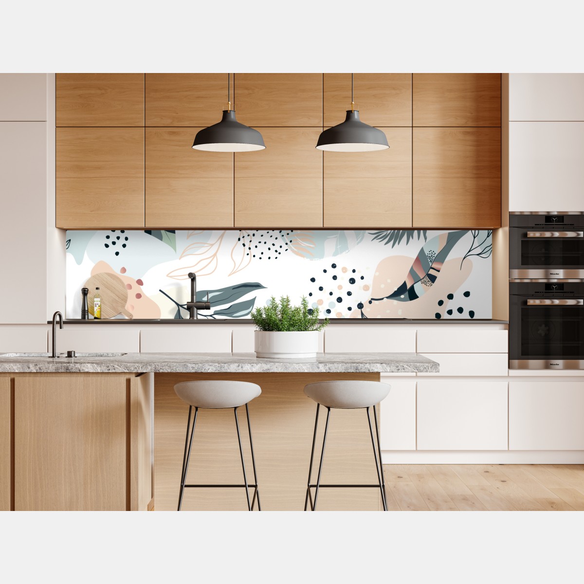 Naklejka repozycjonowalna pastelowy botaniczny wzór abstrakcyjny – Wallissimo® Naklejka repozycjonowalna pastelowy botaniczny wzór abstrakcyjny – Wallissimo®