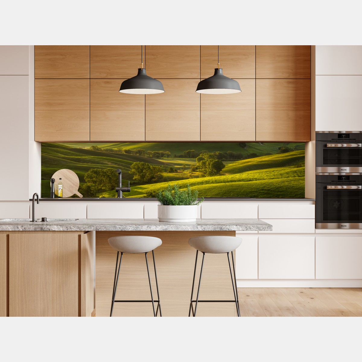 Naklejka repozycjonowalna słoneczne zielone pagórki – Wallissimo® Naklejka repozycjonowalna słoneczne zielone pagórki – Wallissimo®