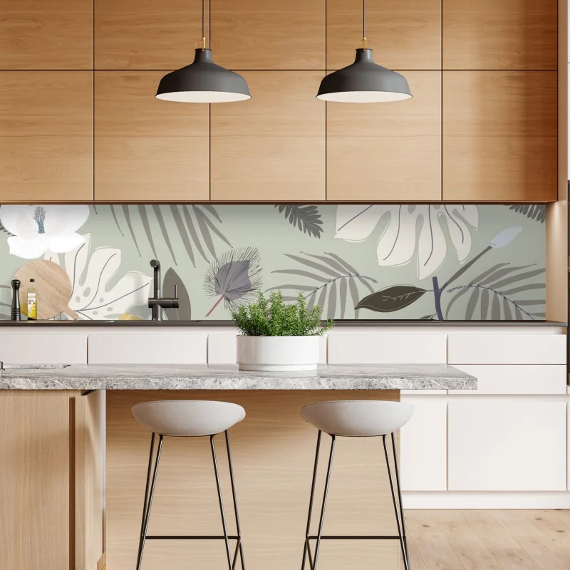 Naklejka repozycjonowalna pastelowy botaniczny wzór abstrakcyjny – Wallissimo®