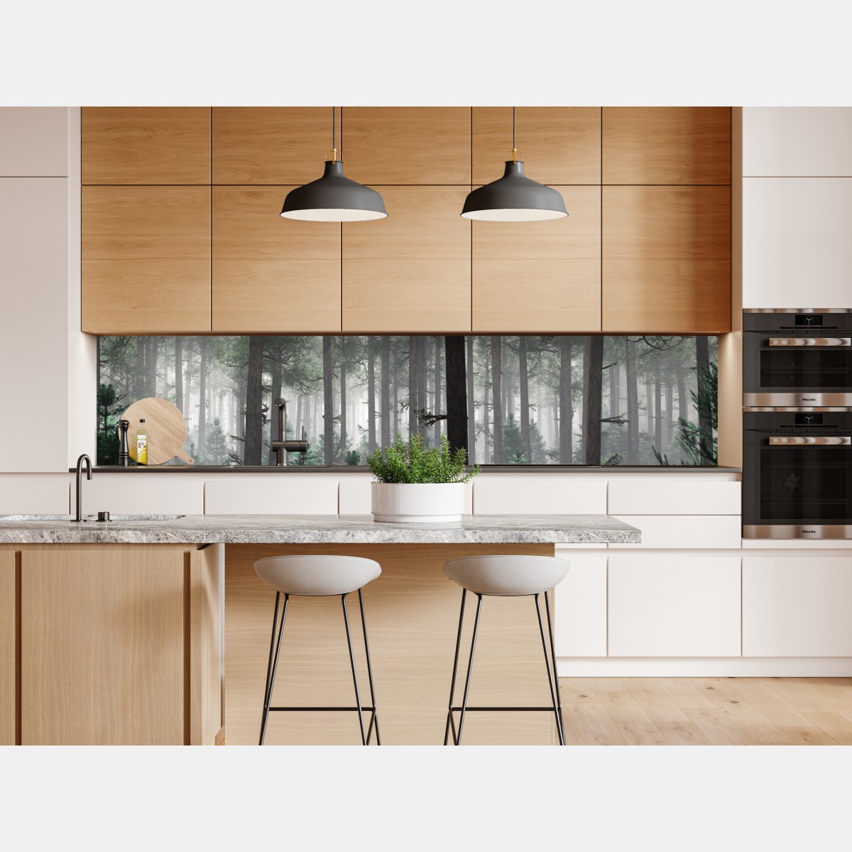 Naklejka repozycjonowalna mglisty iglasty las – Wallissimo® Naklejka repozycjonowalna mglisty iglasty las – Wallissimo®