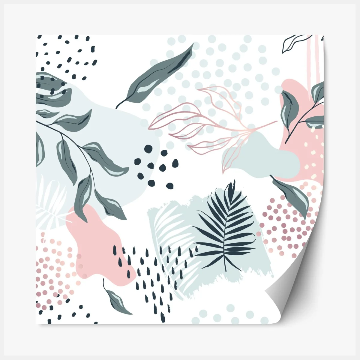Naklejka repozycjonowalna pastelowy botaniczny wzór abstrakcyjny – Wallissimo® Naklejka repozycjonowalna pastelowy botaniczny wzór abstrakcyjny – Wallissimo®