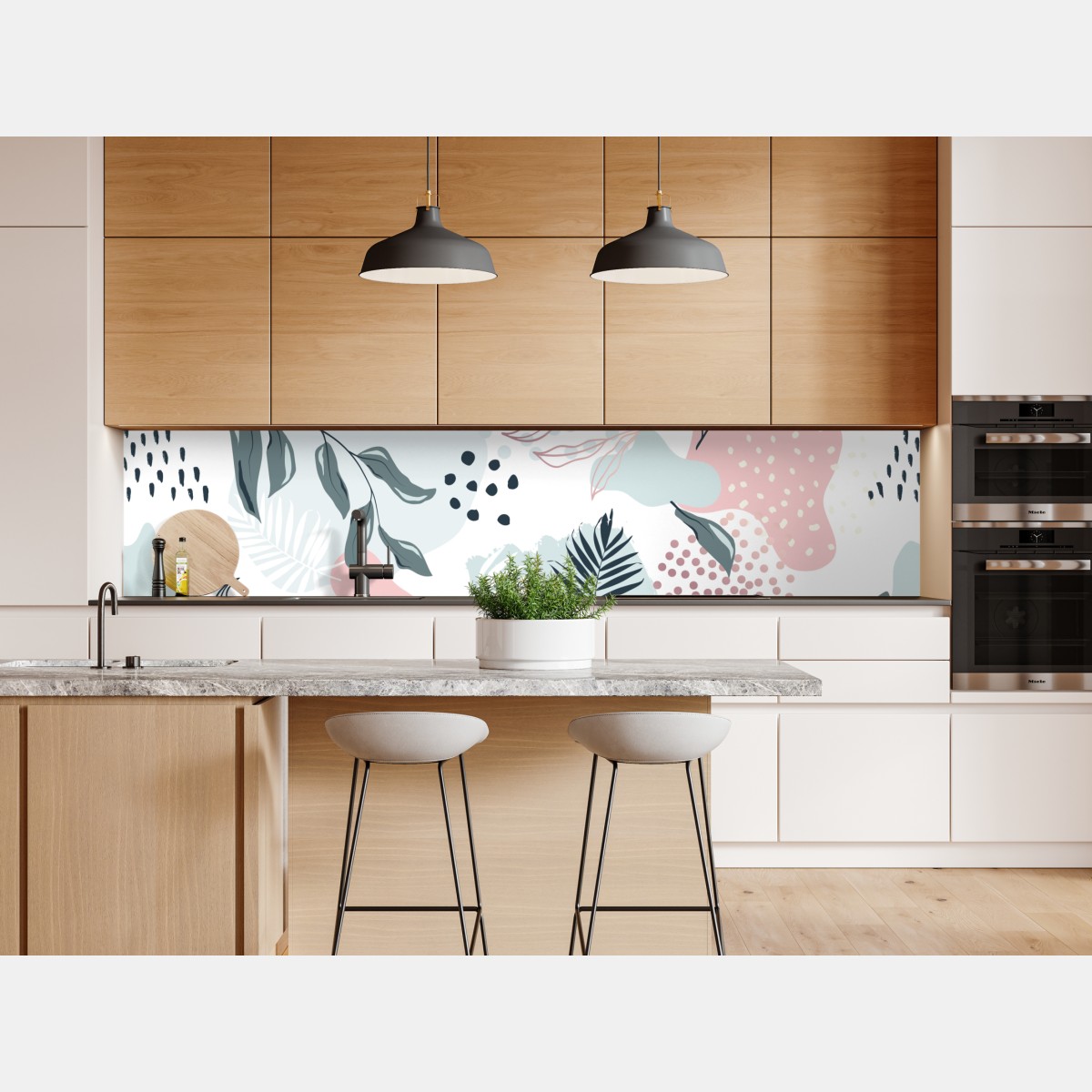 Naklejka repozycjonowalna pastelowy botaniczny wzór abstrakcyjny – Wallissimo® Naklejka repozycjonowalna pastelowy botaniczny wzór abstrakcyjny – Wallissimo®