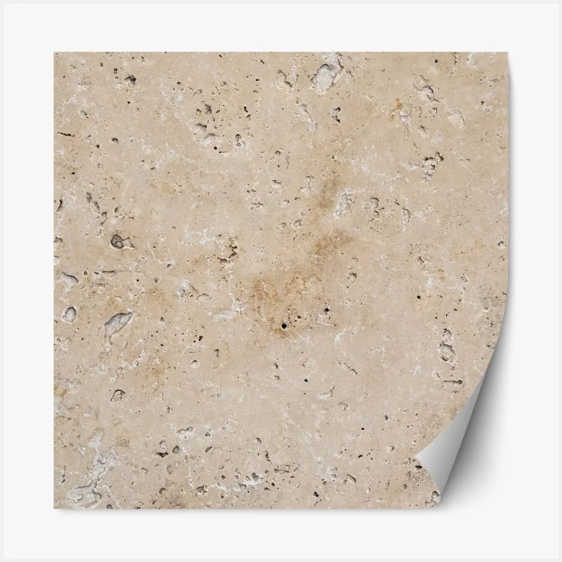 Naklejka repozycjonowalna beżowa tekstura kamienia travertynu