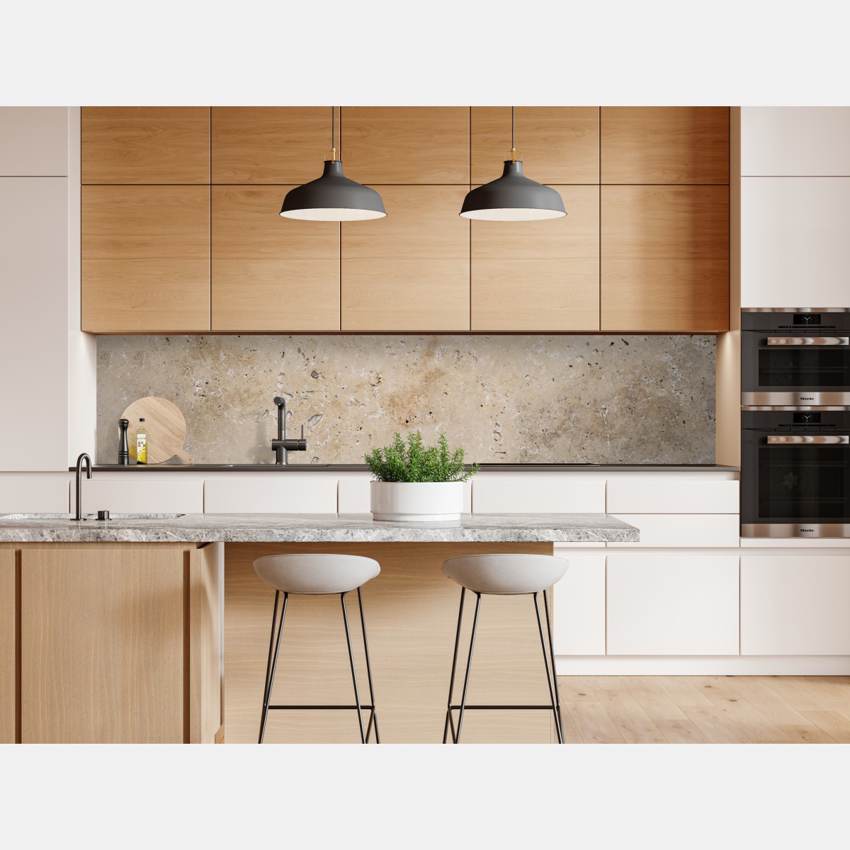 Naklejka repozycjonowalna beżowa tekstura kamienia travertynu – Wallissimo® Naklejka repozycjonowalna beżowa tekstura kamienia travertynu – Wallissimo®