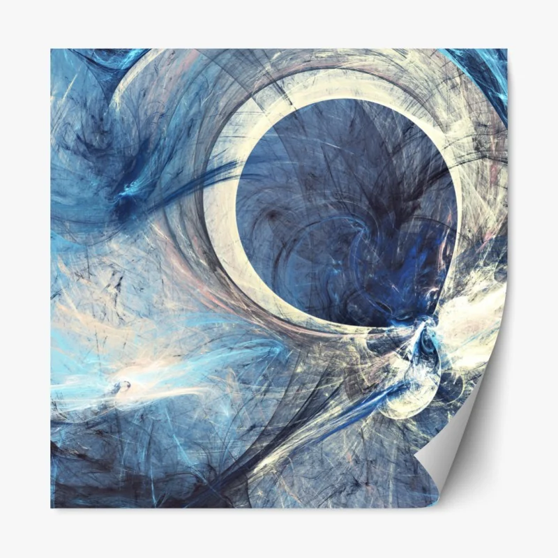 Naklejka repozycjonowalna niebieski fraktalowy wir