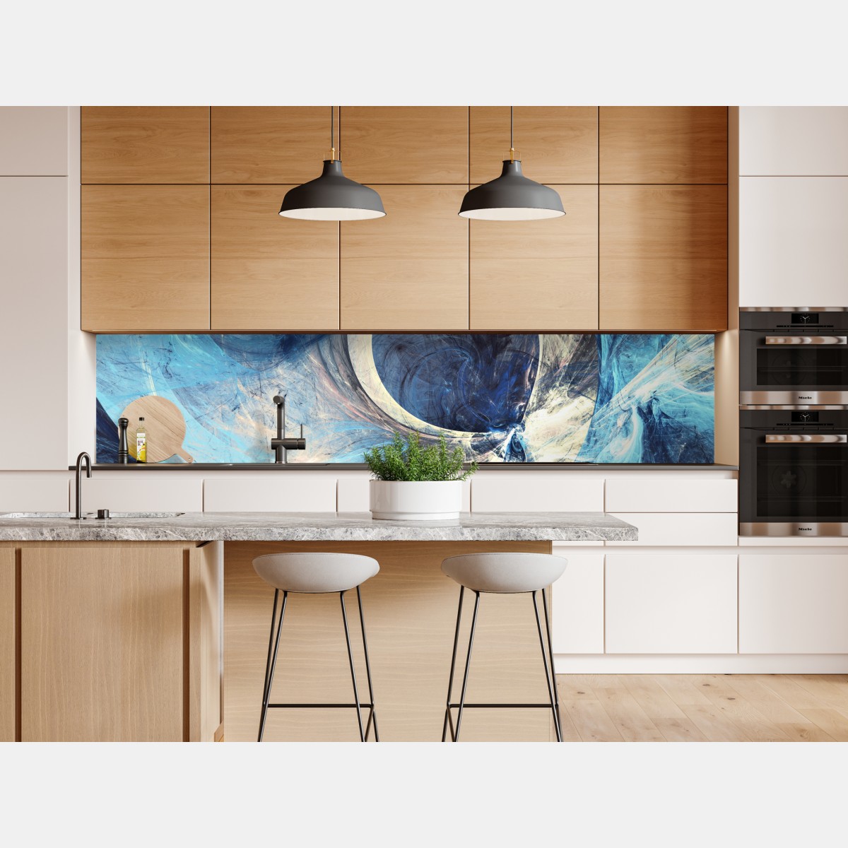 Naklejka repozycjonowalna niebieski fraktalowy wir – Wallissimo® Naklejka repozycjonowalna niebieski fraktalowy wir – Wallissimo®