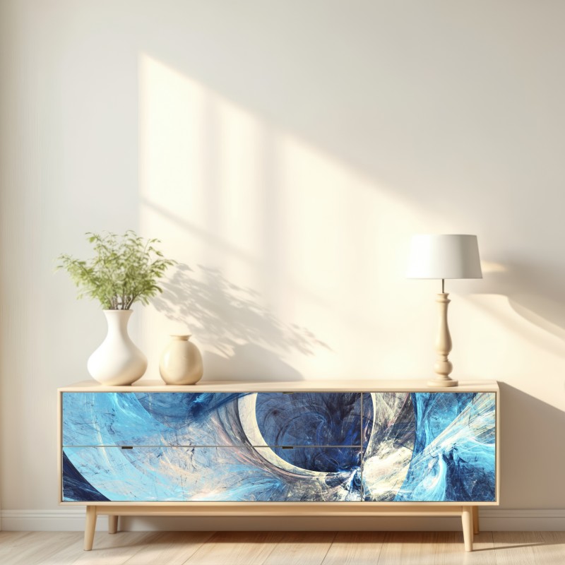 Naklejka repozycjonowalna niebieski fraktalowy wir – Wallissimo® Naklejka repozycjonowalna niebieski fraktalowy wir – Wallissimo®