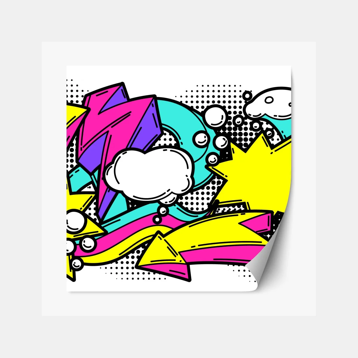 Naklejka repozycjonowalna żywy pop-art komiksowy wzór – Wallissimo® Naklejka repozycjonowalna żywy pop-art komiksowy wzór – Wallissimo®