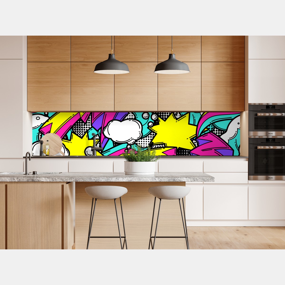 Naklejka repozycjonowalna żywy pop-art komiksowy wzór – Wallissimo® Naklejka repozycjonowalna żywy pop-art komiksowy wzór – Wallissimo®