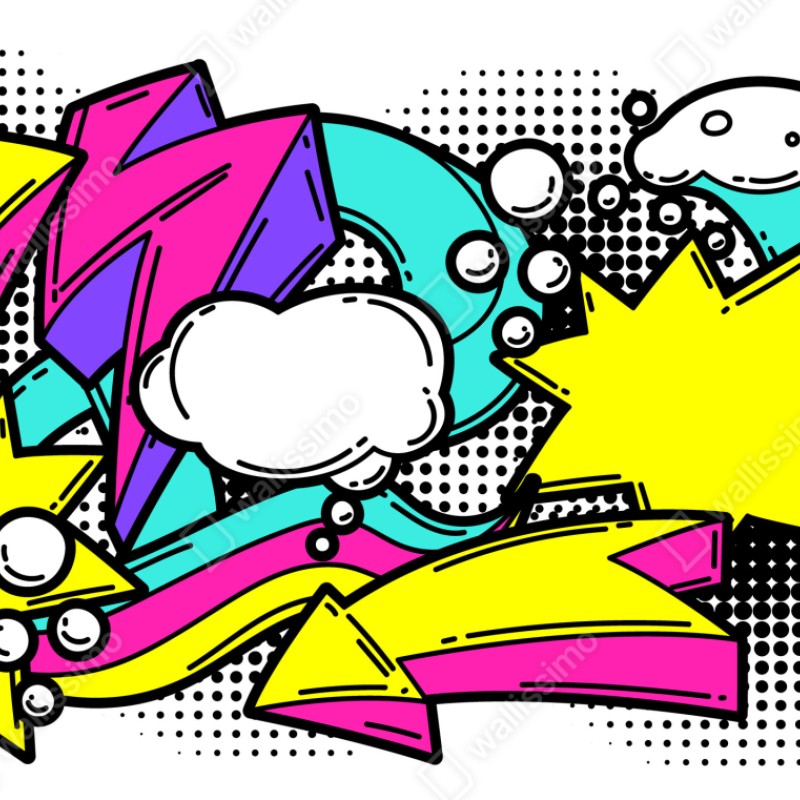 Naklejka repozycjonowalna żywy pop-art komiksowy wzór – Wallissimo® Naklejka repozycjonowalna żywy pop-art komiksowy wzór – Wallissimo®