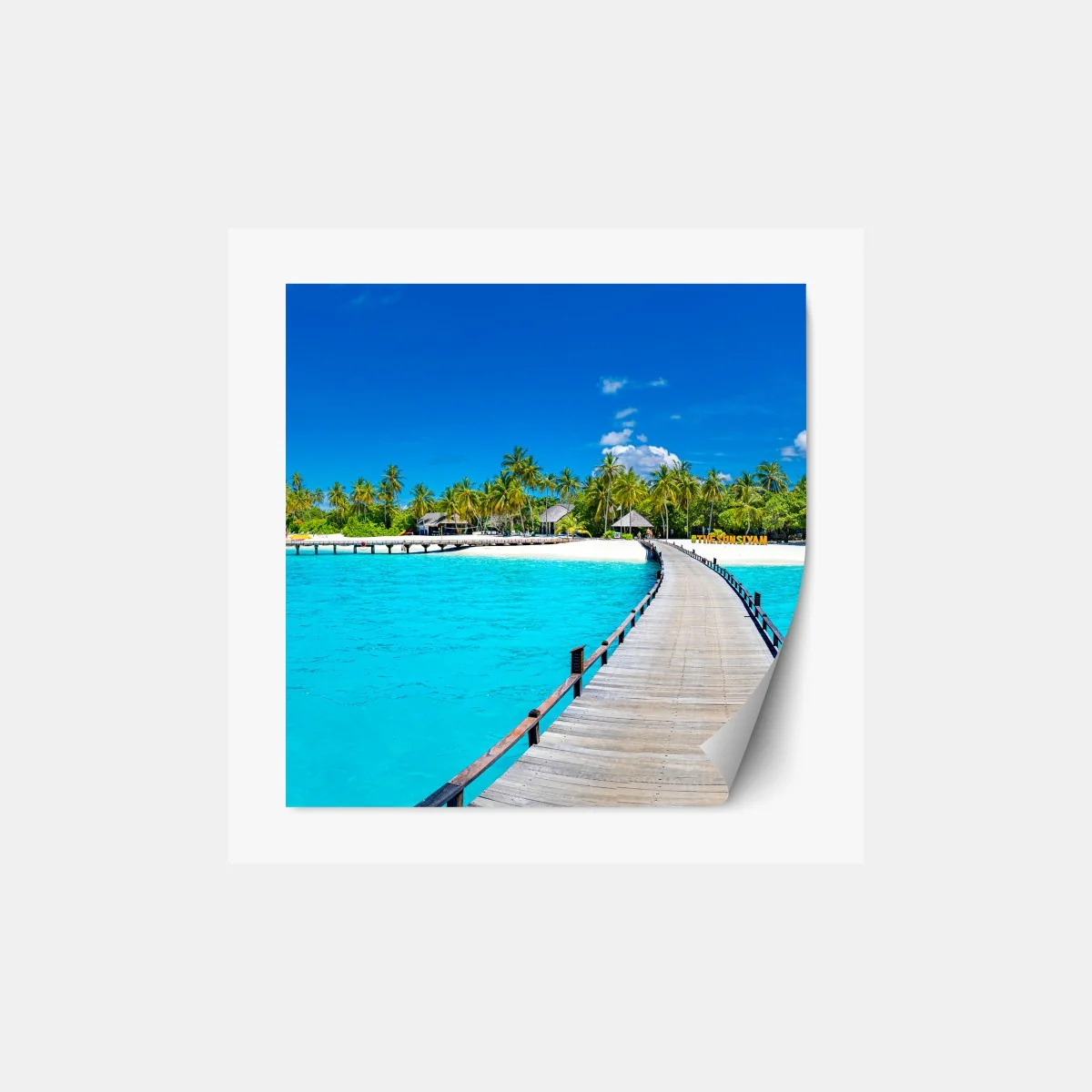 Naklejka repozycjonowalna tropikalna turkusowa plaża – Wallissimo® Naklejka repozycjonowalna tropikalna turkusowa plaża – Wallissimo®