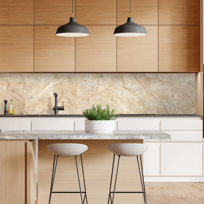 Naklejka repozycjonowalna beżowa tekstura marmuru z naturalnymi żyłami – Wallissimo® Naklejka repozycjonowalna beżowa tekstura marmuru z naturalnymi żyłami – Wallissimo®