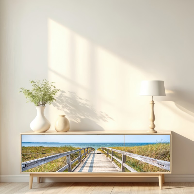 Naklejka repozycjonowalna kładka prowadząca na plażę – Wallissimo® Naklejka repozycjonowalna kładka prowadząca na plażę – Wallissimo®