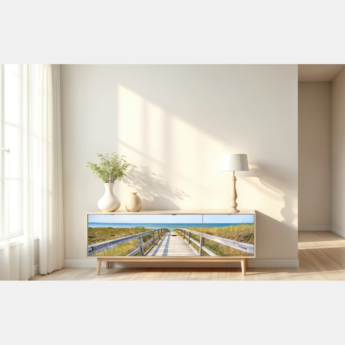 Naklejka repozycjonowalna kładka prowadząca na plażę – Wallissimo® Naklejka repozycjonowalna kładka prowadząca na plażę – Wallissimo®