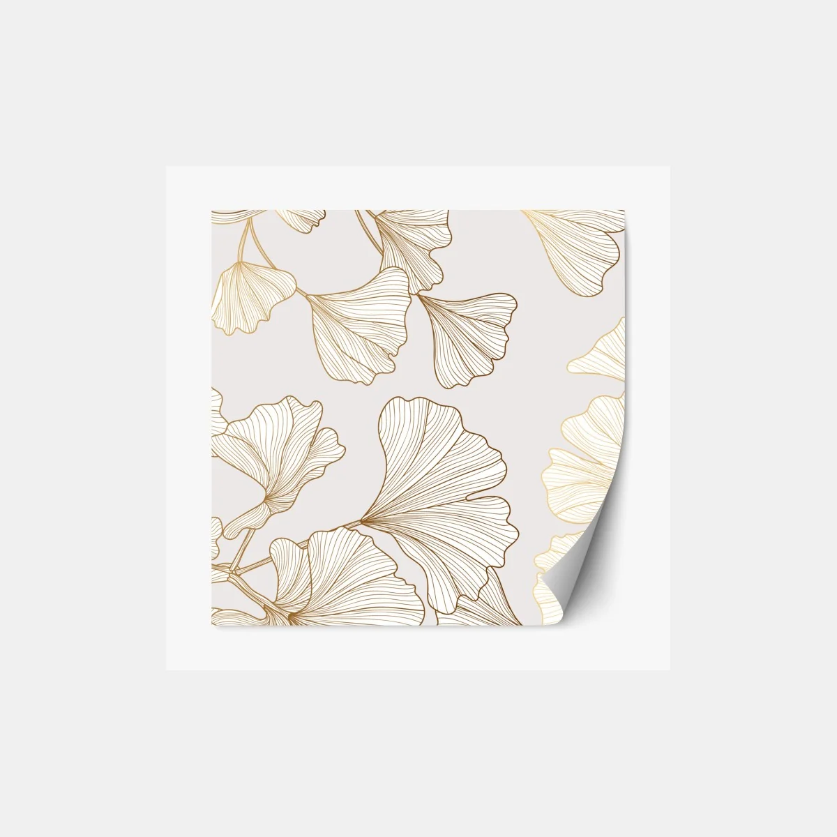 Naklejka repozycjonowalna delikatny złoty wzór miłorzębu – Wallissimo® Naklejka repozycjonowalna delikatny złoty wzór miłorzębu – Wallissimo®