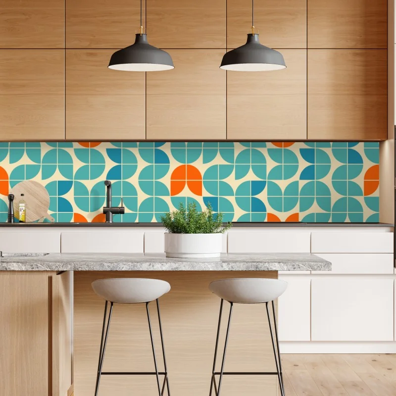 Naklejka repozycjonowalna biały trójwymiarowy geometryczny wzór low-poly – Wallissimo®