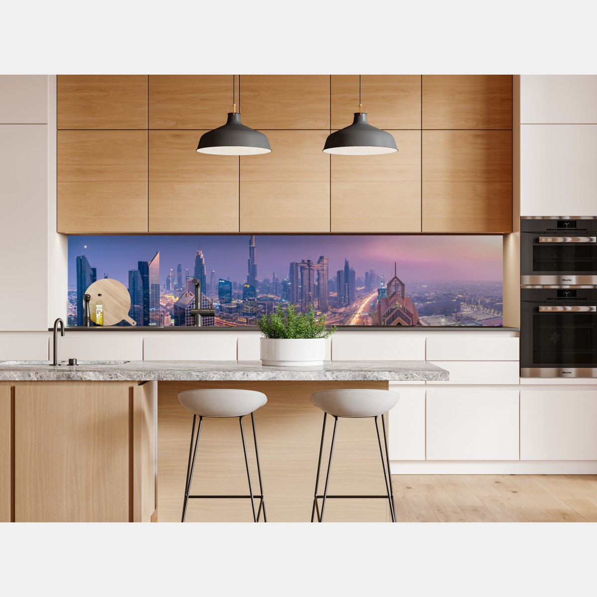 Naklejka repozycjonowalna panoramiczny widok Dubaju o zmierzchu – Wallissimo® Naklejka repozycjonowalna panoramiczny widok Dubaju o zmierzchu – Wallissimo®