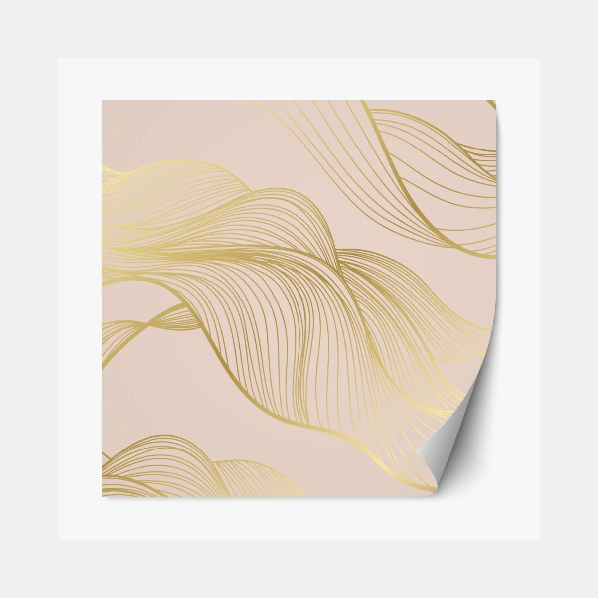 Naklejka repozycjonowalna abstrakcyjny wzór złotych fal – Wallissimo® Naklejka repozycjonowalna abstrakcyjny wzór złotych fal – Wallissimo®