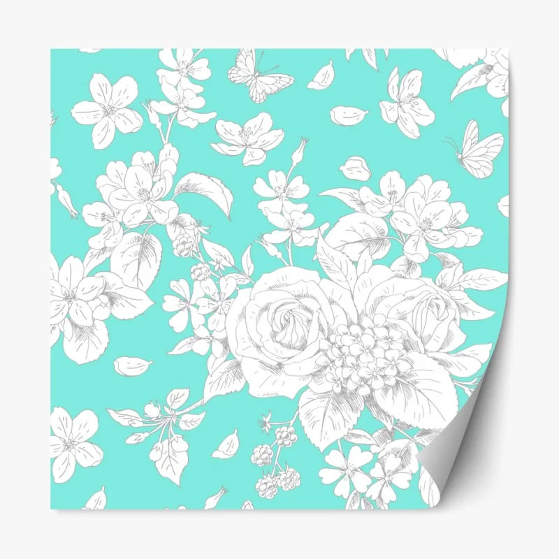 Naklejka repozycjonowalna niebieska geometryczna kompozycja 3d – Wallissimo®