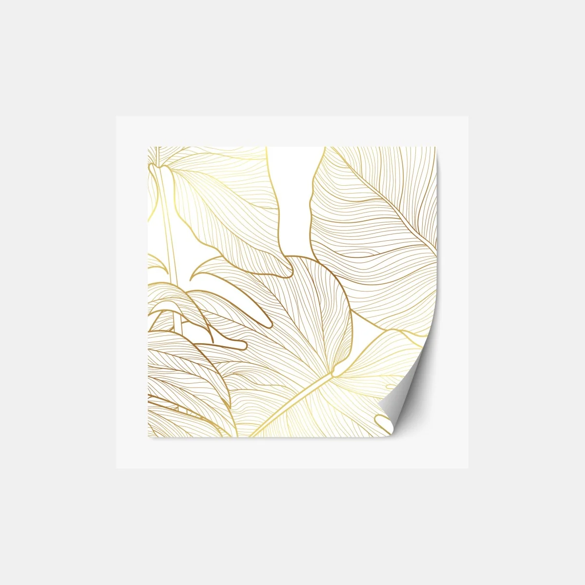 Naklejka repozycjonowalna złote botaniczne rysunki liści – Wallissimo® Naklejka repozycjonowalna złote botaniczne rysunki liści – Wallissimo®