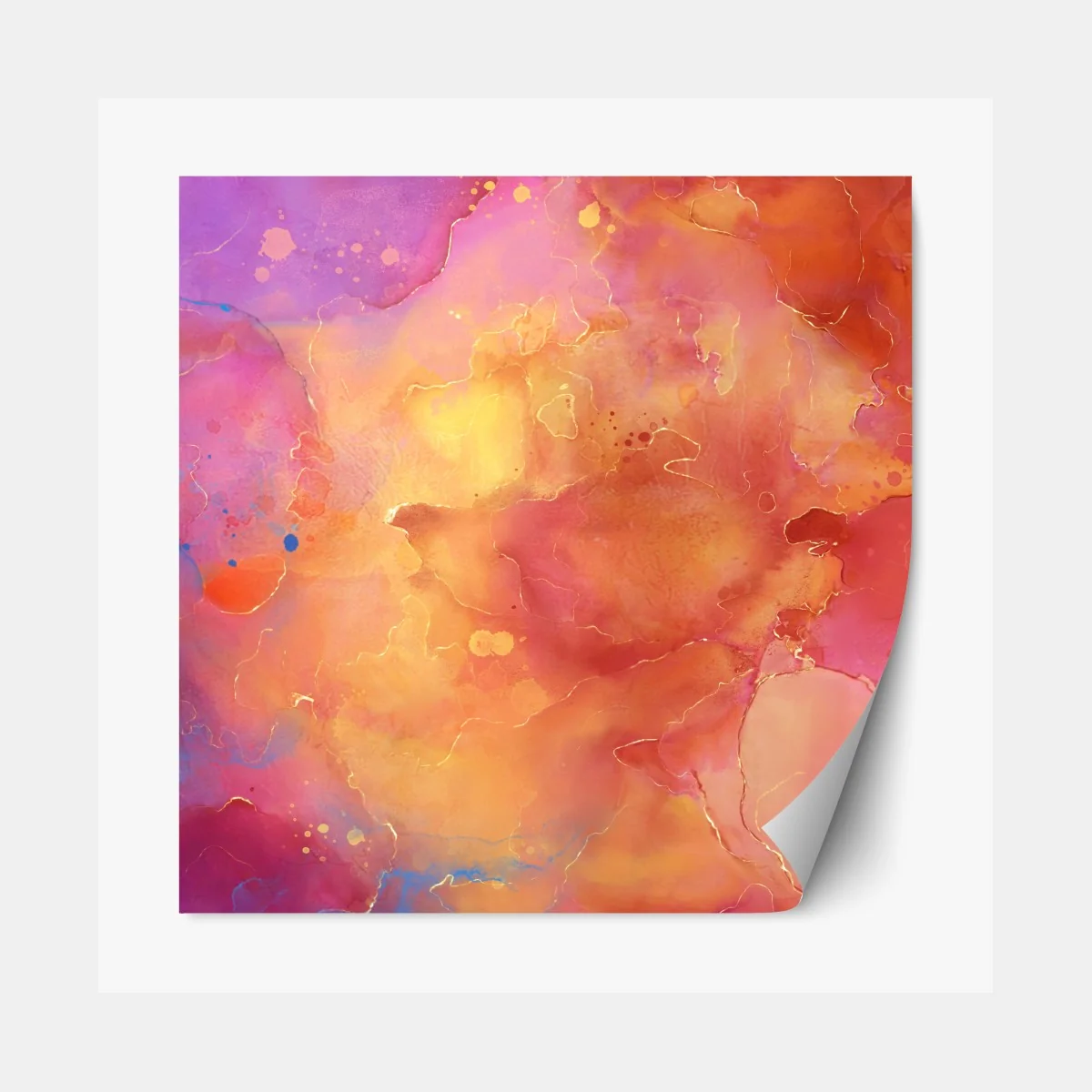Naklejka repozycjonowalna żywa akwarelowa abstrakcja w ciepłych barwach – Wallissimo® Naklejka repozycjonowalna żywa akwarelowa abstrakcja w ciepłych barwach – Wallissimo®
