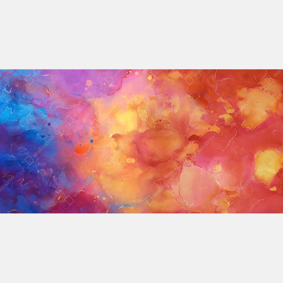 Naklejka repozycjonowalna żywa akwarelowa abstrakcja w ciepłych barwach – Wallissimo® Naklejka repozycjonowalna żywa akwarelowa abstrakcja w ciepłych barwach – Wallissimo®