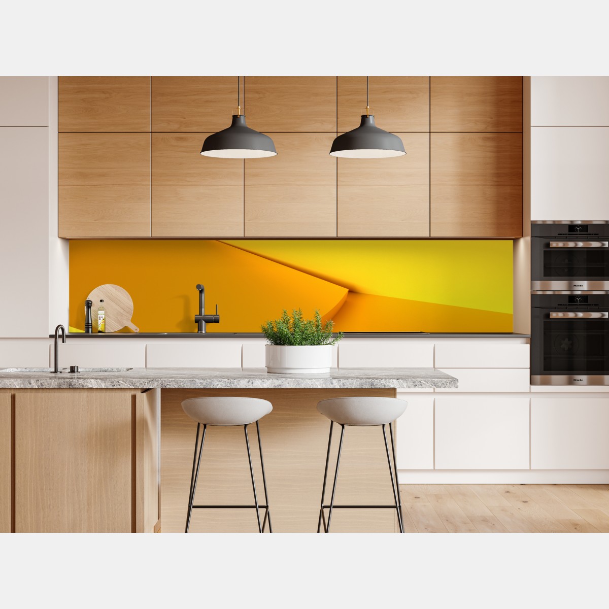 Naklejka repozycjonowalna żółta geometryczna abstrakcja 3d – Wallissimo® Naklejka repozycjonowalna żółta geometryczna abstrakcja 3d – Wallissimo®