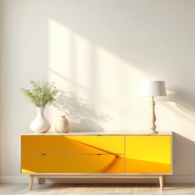Naklejka repozycjonowalna żółta geometryczna abstrakcja 3d – Wallissimo® Naklejka repozycjonowalna żółta geometryczna abstrakcja 3d – Wallissimo®