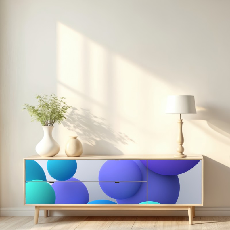 Naklejka repozycjonowalna kolorowe pływające kule 3d abstrakcja – Wallissimo® Naklejka repozycjonowalna kolorowe pływające kule 3d abstrakcja – Wallissimo®