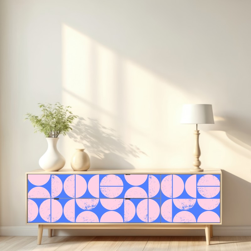 Naklejka repozycjonowalna pastelowy geometryczny wzór z kołami – Wallissimo® Naklejka repozycjonowalna pastelowy geometryczny wzór z kołami – Wallissimo®