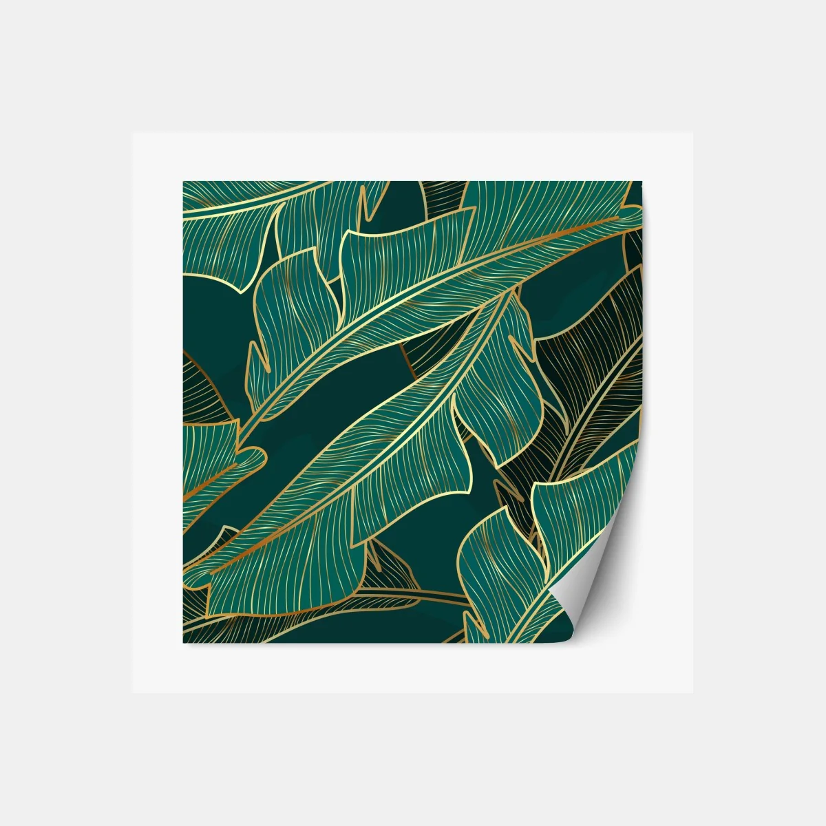 Naklejka repozycjonowalna złote tropikalne liście bananowca – Wallissimo® Naklejka repozycjonowalna złote tropikalne liście bananowca – Wallissimo®