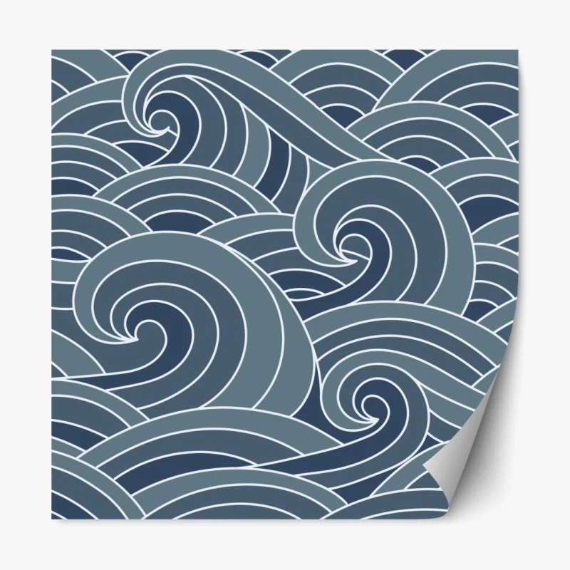 Naklejka repozycjonowalna abstrakcyjny wzór złotych fal – Wallissimo®