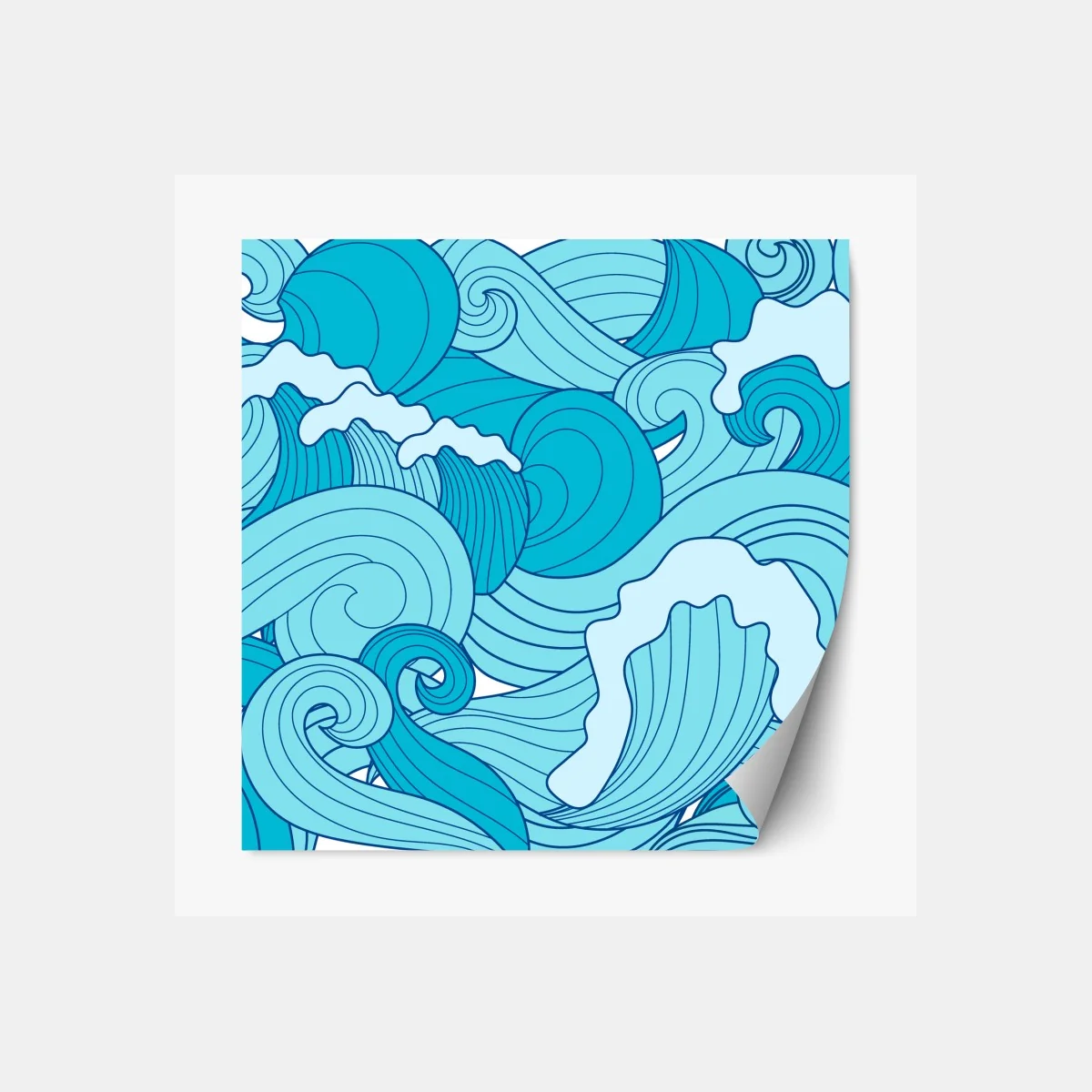 Naklejka repozycjonowalna niebieskie fale oceanu – Wallissimo® Naklejka repozycjonowalna niebieskie fale oceanu – Wallissimo®