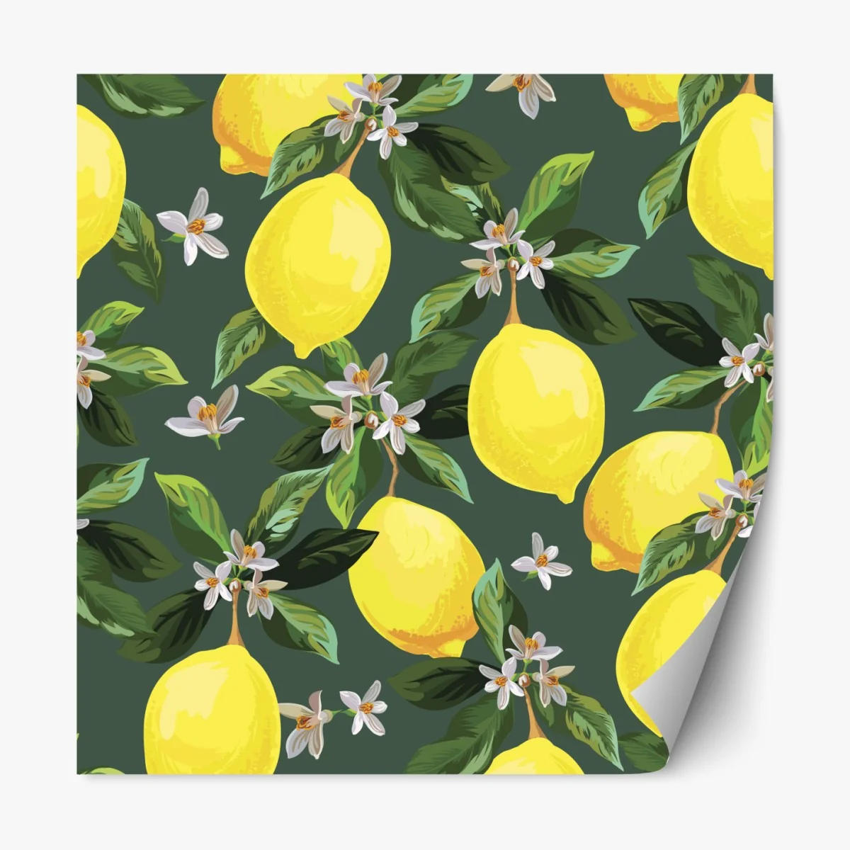 Naklejka repozycjonowalna botaniczny wzór z cytrynami – Wallissimo® Naklejka repozycjonowalna botaniczny wzór z cytrynami – Wallissimo®