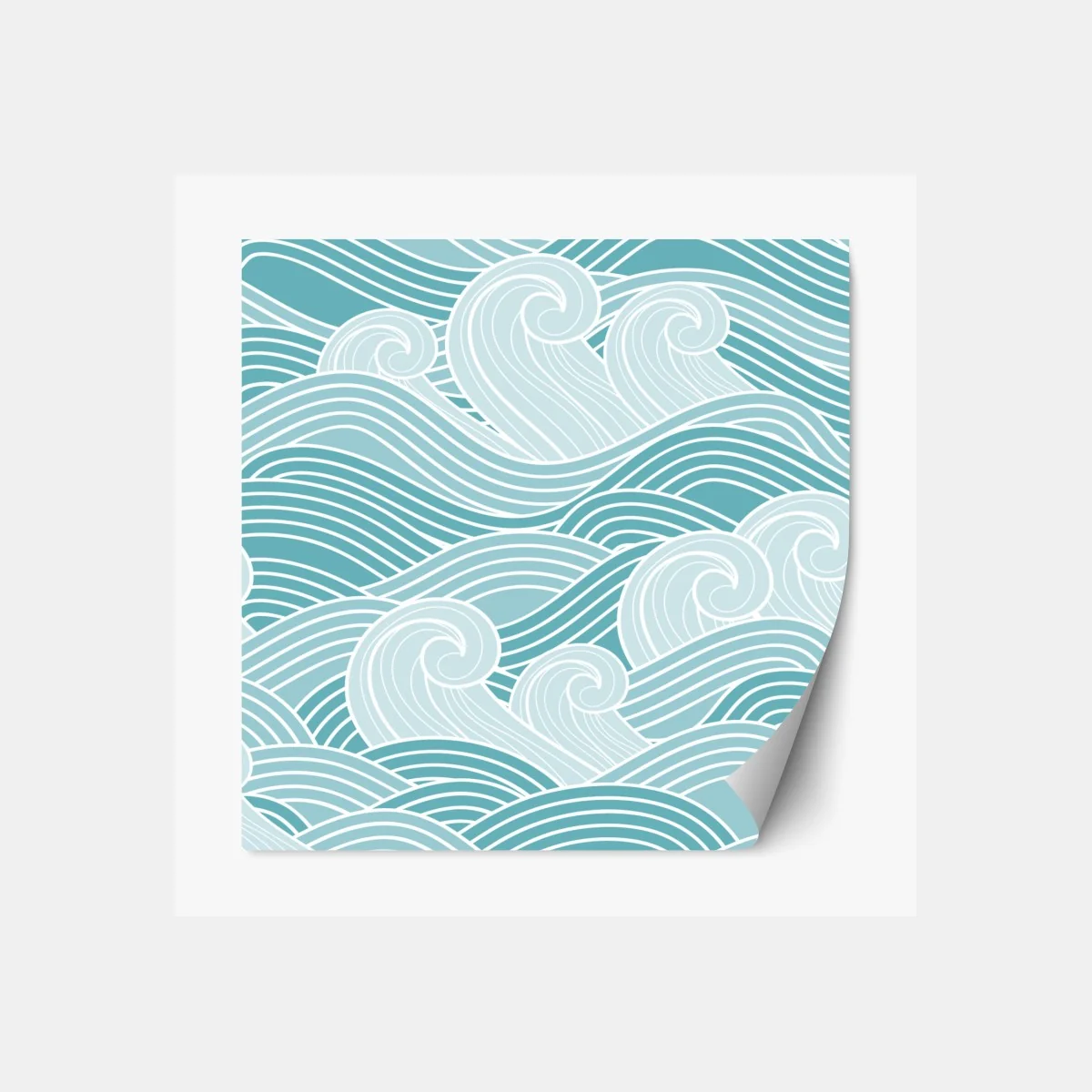 Naklejka repozycjonowalna spokojny turkusowy wzór fal – Wallissimo® Naklejka repozycjonowalna spokojny turkusowy wzór fal – Wallissimo®