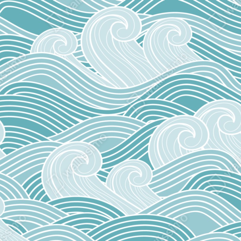 Naklejka repozycjonowalna spokojny turkusowy wzór fal – Wallissimo® Naklejka repozycjonowalna spokojny turkusowy wzór fal – Wallissimo®