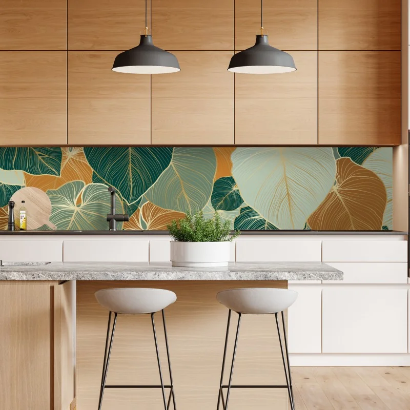 Naklejka repozycjonowalna mistyczny portret w złocie i błękicie – Wallissimo®