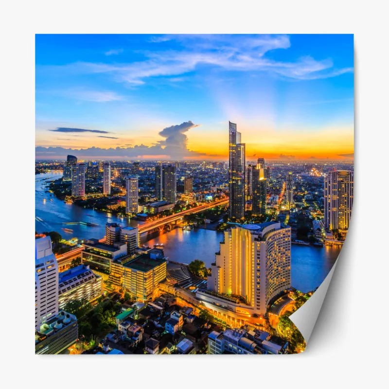 Naklejka repozycjonowalna zachód słońca nad wydmami Grace Bay – Wallissimo®