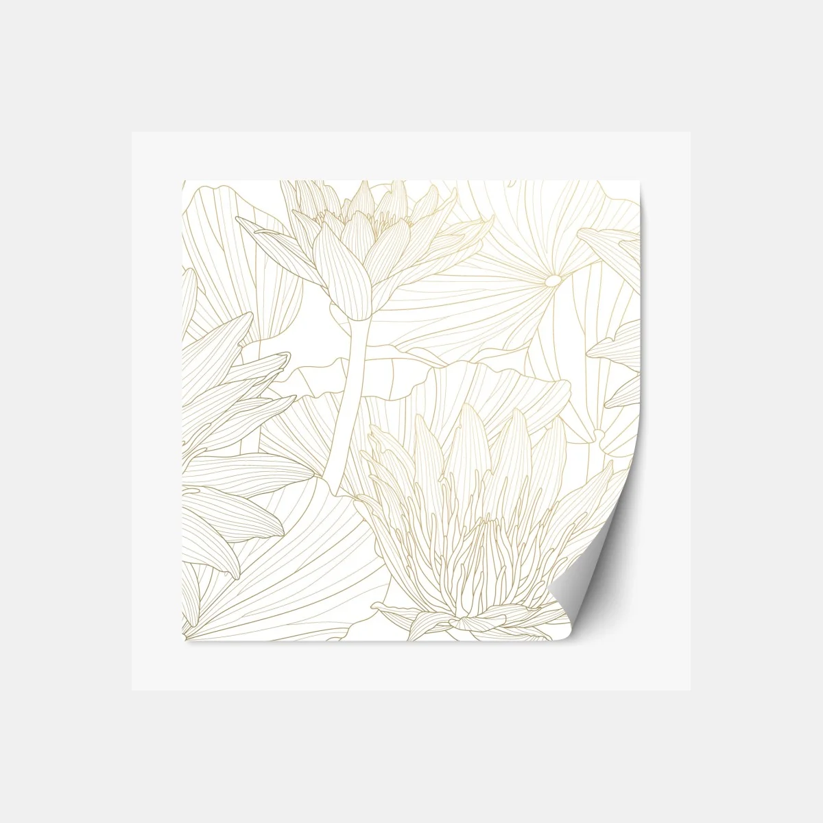 Naklejka repozycjonowalna delikatny złoty rysunek kwiatowy – Wallissimo® Naklejka repozycjonowalna delikatny złoty rysunek kwiatowy – Wallissimo®