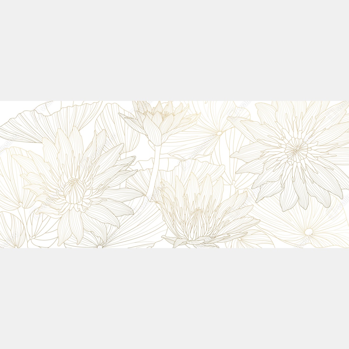 Naklejka repozycjonowalna delikatny złoty rysunek kwiatowy – Wallissimo® Naklejka repozycjonowalna delikatny złoty rysunek kwiatowy – Wallissimo®
