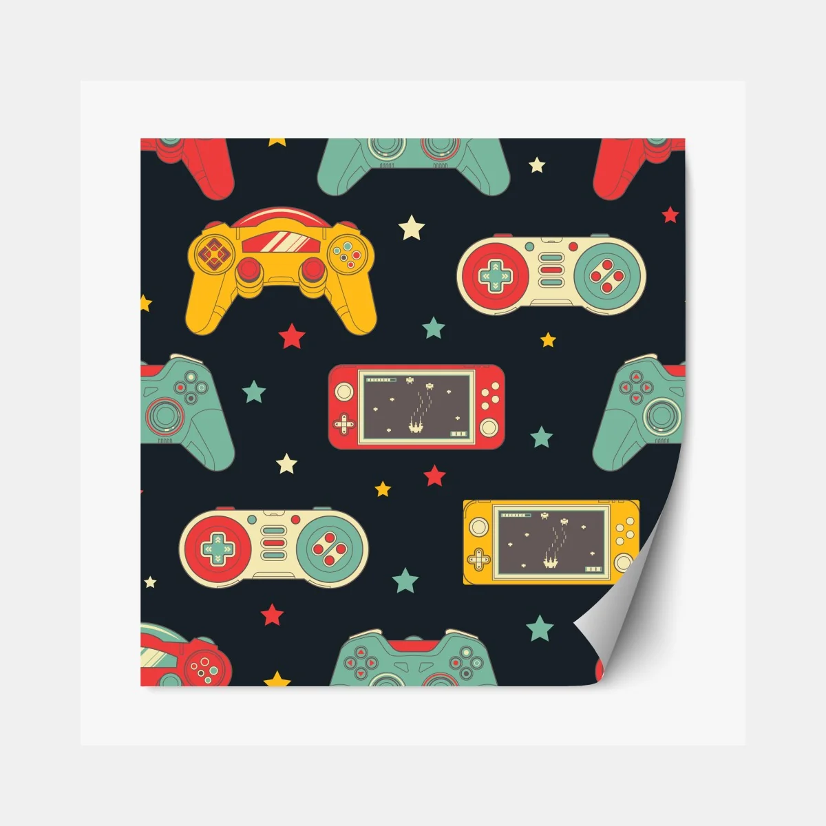 Naklejka repozycjonowalna wzór retro padów do gier – Wallissimo® Naklejka repozycjonowalna wzór retro padów do gier – Wallissimo®