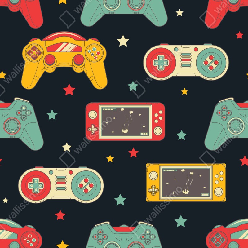 Naklejka repozycjonowalna wzór retro padów do gier – Wallissimo® Naklejka repozycjonowalna wzór retro padów do gier – Wallissimo®