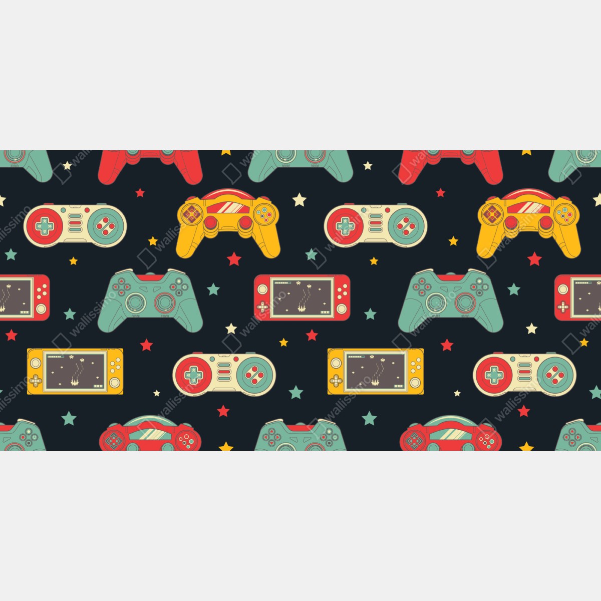 Naklejka repozycjonowalna wzór retro padów do gier – Wallissimo® Naklejka repozycjonowalna wzór retro padów do gier – Wallissimo®