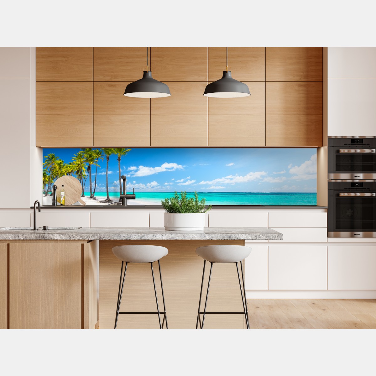 Naklejka repozycjonowalna panorama tropikalnej plaży w Punta Cana – Wallissimo® Naklejka repozycjonowalna panorama tropikalnej plaży w Punta Cana – Wallissimo®
