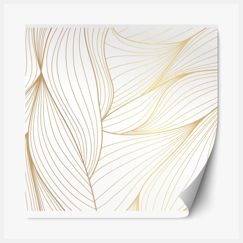 Naklejka repozycjonowalna złote płynne linie abstrakcyjny wzór