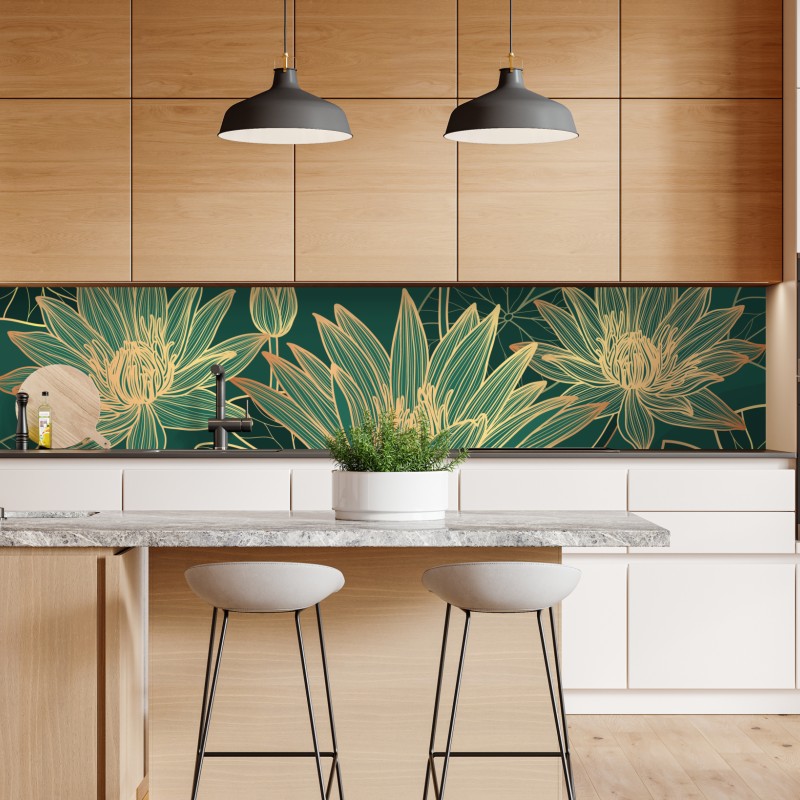 Naklejka repozycjonowalna mistyczny portret w złocie i błękicie – Wallissimo®