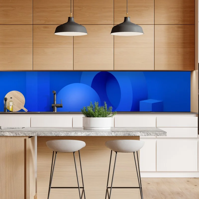 Naklejka repozycjonowalna niebieska geometryczna kompozycja 3d – Wallissimo® Naklejka repozycjonowalna niebieska geometryczna kompozycja 3d – Wallissimo®