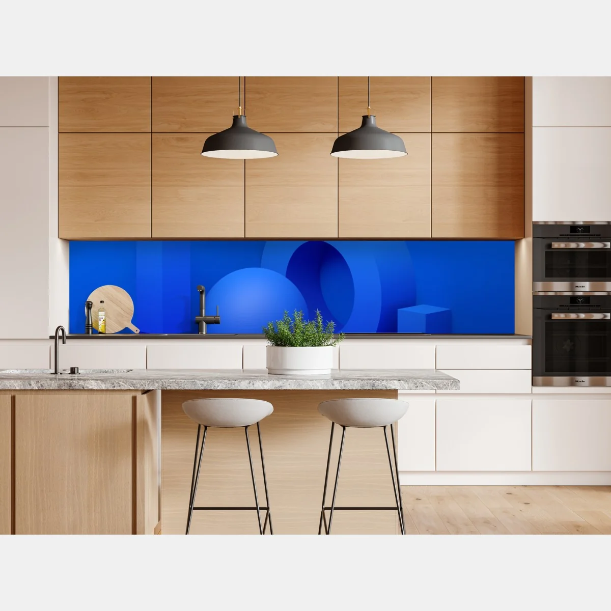 Naklejka repozycjonowalna niebieska geometryczna kompozycja 3d – Wallissimo® Naklejka repozycjonowalna niebieska geometryczna kompozycja 3d – Wallissimo®