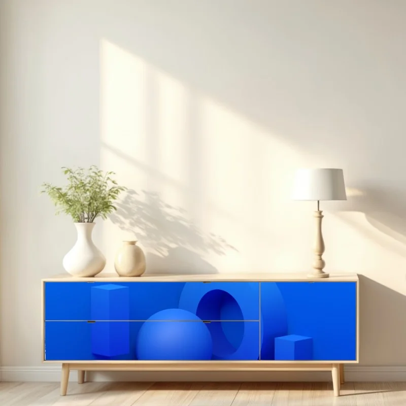 Naklejka repozycjonowalna niebieska geometryczna kompozycja 3d – Wallissimo® Naklejka repozycjonowalna niebieska geometryczna kompozycja 3d – Wallissimo®