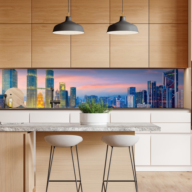 Naklejka repozycjonowalna pastelowy wzór liści miłorzębu ze złotymi akcentami – Wallissimo®